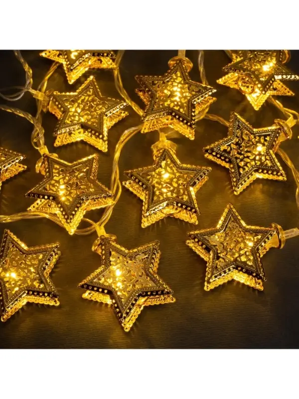 Гирлянда &laquo;Нить&raquo; 4 м с насадками &laquo;Звёздочка&raquo;, IP20, прозрачная нить, 20 LED, свечение тёплое белое, 8 режимов, 220 В