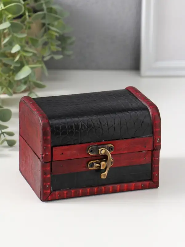 Шкатулка для украшений &laquo;Сундучок. Питон&raquo;, дерево, состаренная, 7.5&times;12&times;7 см