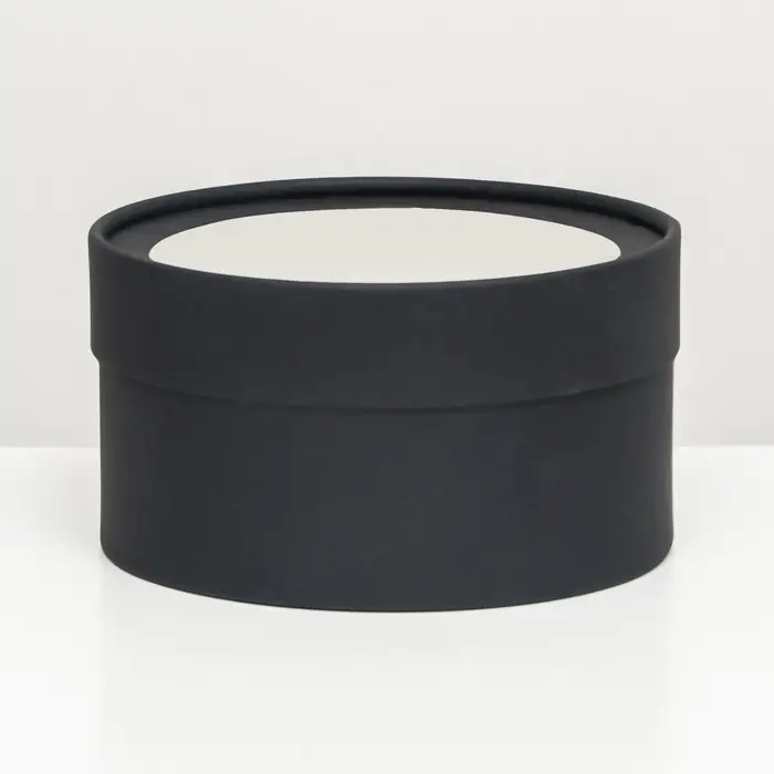 Подарочная коробка Black, чёрная, завальцованная с окном, 16&times;10 см