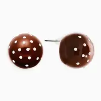 Серьги &laquo;Бусина. Шар в точку&raquo;, d=2 см, коричневые