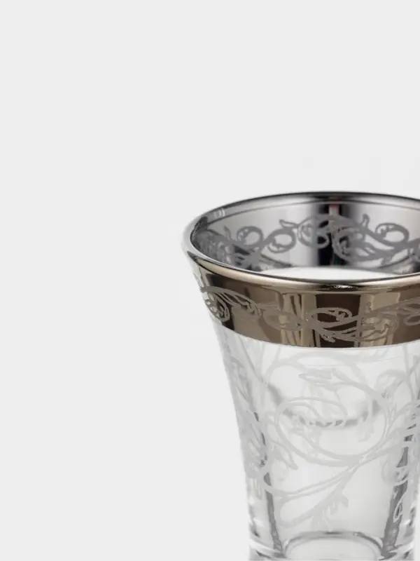 Рюмки &laquo;Флора&raquo;, 60 мл, с гравировкой и напылением, 3 шт., стекло, прозрачный