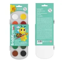 Акварель 12 цветов, ErichKrause ArtBerry, медовая, без кисти, пластиковая коробка, европодвес