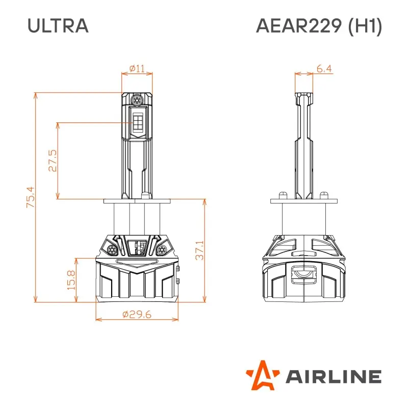 Лампа светодиод. H1 ULTRA, 55Вт, 10400Лм (5200Лм x 2), 6500К, 12/24В, кмпл. 2 шт.