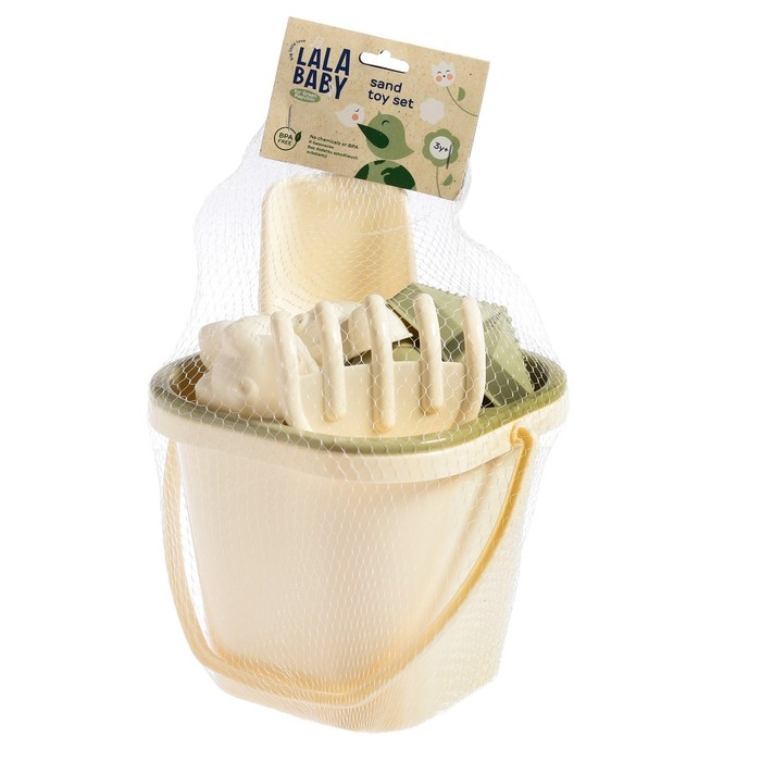 Набор для игры в песке, 8 предметов: совочек, грабельки, сито, ведерко, 4 мягкие формочки Набор для игры в песке, 8 предметов: совочек, грабельки, сито, ведерко, 4 мягкие формочки
