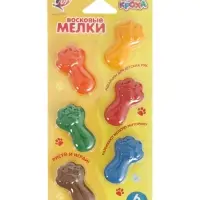 Мелки восковые 6 цветов &laquo;Луч: Кроха.Лапки&raquo;, фигурные