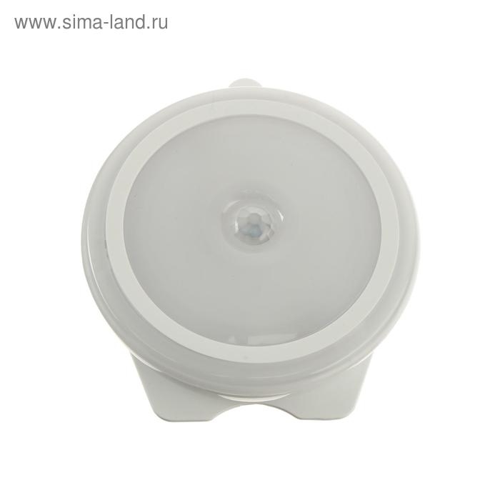 Светильник светодиодный с датчиком движения, 6 LED, 2,5 Вт, от батареек 3*AAA, 6500К, белый Светильник светодиодный с датчиком движения, 6 LED, 2,5 Вт, от батареек 3*AAA, 6500К, белый