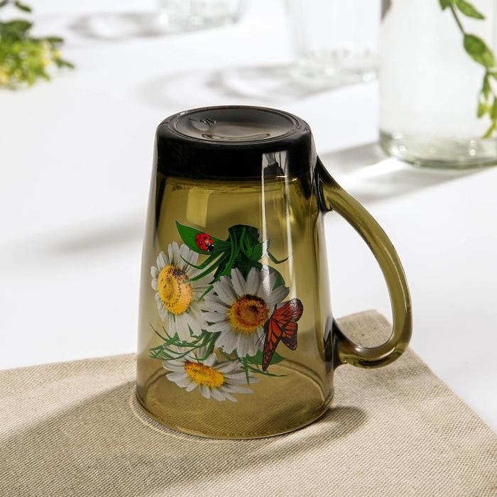 Кружка стеклянная &laquo;Букеты&raquo;, 300 мл, цвет МИКС