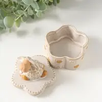 Шкатулка керамика "Кудряш бараш" беж 7,9х7,9х9,5 см