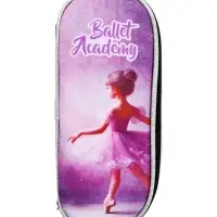 Пенал - футляр deVENTE Ballet Academy, 80&times;210&times;50 мм, мягкий, на молнии, 1 отделение, текстиль, чёрно-розовый