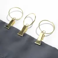 Кольцо для карниза, с зажимом, d=28/32 мм, 20 шт., цвет золотой