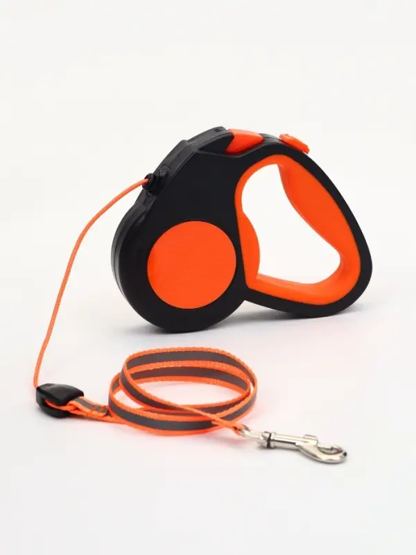 Рулетка &laquo;Пижон&raquo;, 3 м, до 15 кг, трос, светоотражающая, прорезиненная ручка, оранжевая