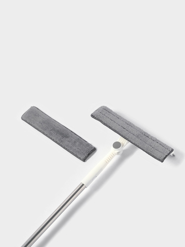 Окномойка с насадкой из микрофибры 2 шт, фиксатор, стальная телескоп ручка 26х6х77,5(123)см   108485