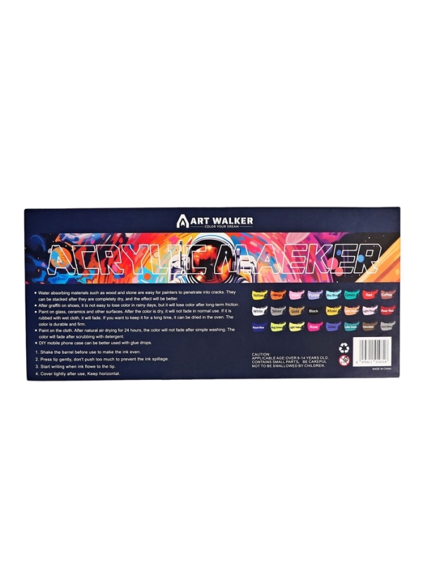 Набор маркеров акриловых 24 цвета, конусный наконечник 0,7мм Набор маркеров акриловых 24 цвета, конусный наконечник 0,7мм