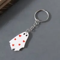 Брелок акрил "Привидение с сердечками" 3,7х2,6х0,2 см