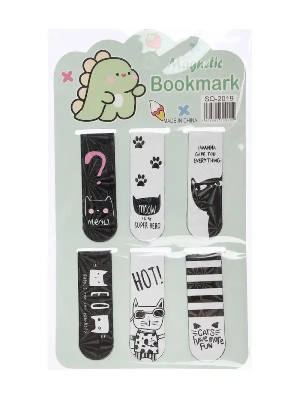 Набор магнитных закладок для книг Calligrata &laquo;Кошки&raquo;, 6 штук, МИКС