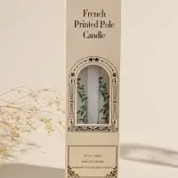 Набор свечей античных, 2,2х25 см, 2 шт "Оливковые листья" 8х28х2,3 см