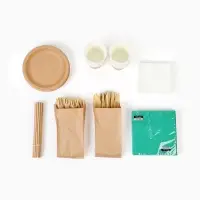 МП Набор бумажной посуды "Крафт", 20 персон МП Набор бумажной посуды "Крафт", 20 персон