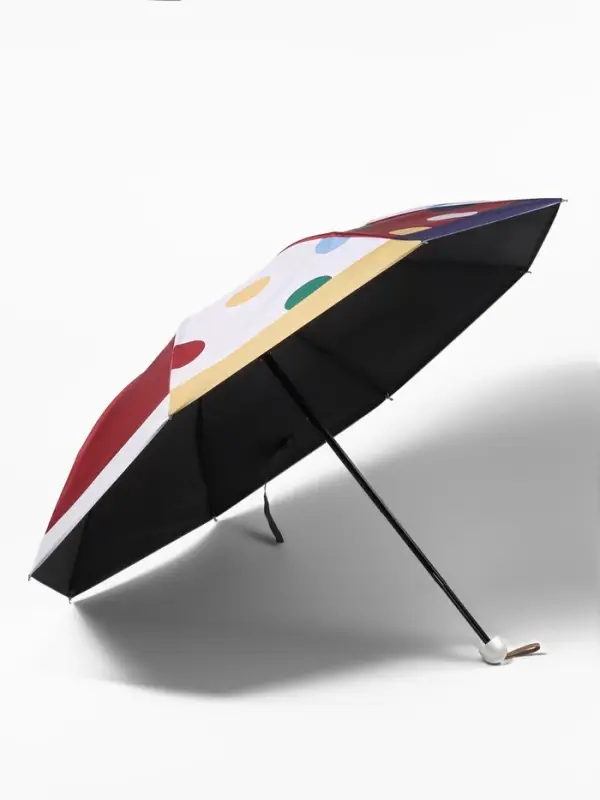 Зонт механический &laquo;Горох&raquo;, эпонж, 4 сложения, 8 спиц, R=49/56 см, d=98 см, МИКС