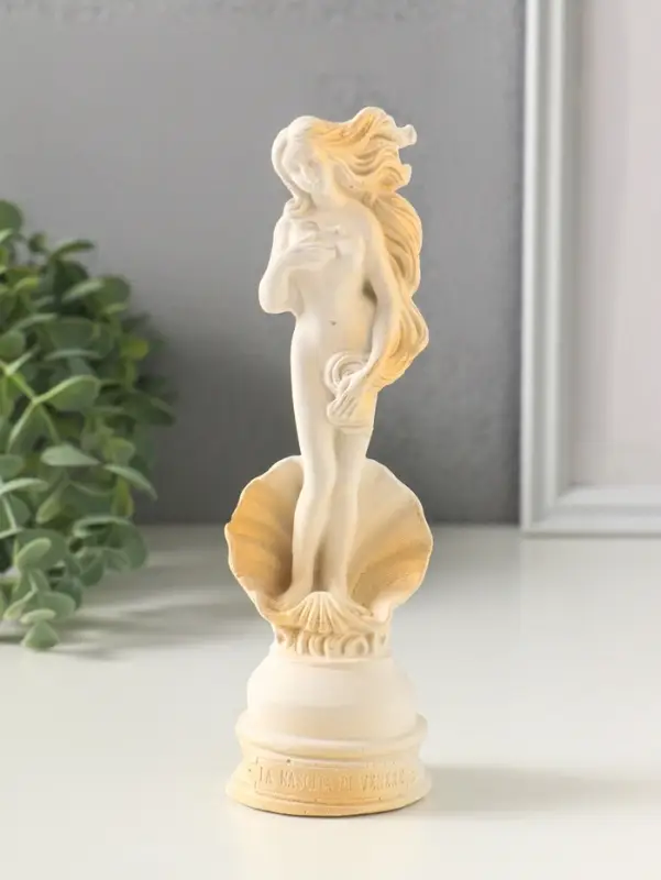 Фигурка гипс &laquo;Венера&raquo;, 17&times;5 см, белая с позолотой