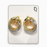 Серьги металл &laquo;Тренд&raquo;, кольца, цвет золото с серебром