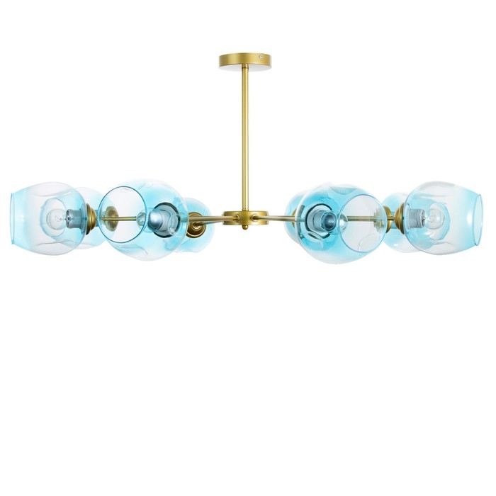 Люстра Люстра "Мурано" 8хЕ27 60Вт золото голубой 90х90х35см BayerLux