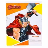 Тетрадь в линейку 18 листов, 4 вида МИКС, обложка мелованная бумага, &laquo;Мстители&raquo;