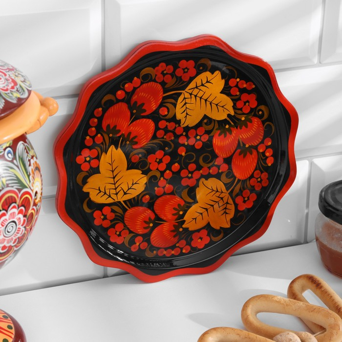 Тарелка «Лимонница», хохлома, 20 см Тарелка «Лимонница», хохлома, 20 см