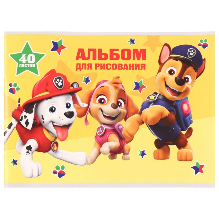 Альбом для рисования на скрепке, А4, 40 листов, Paw Patrol Альбом для рисования на скрепке, А4, 40 листов, Paw Patrol