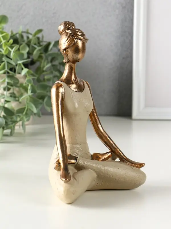Фигура полистоун &laquo;Девушка на йоге - дыхание&raquo;, под бронзу, 8&times;13&times;19 см