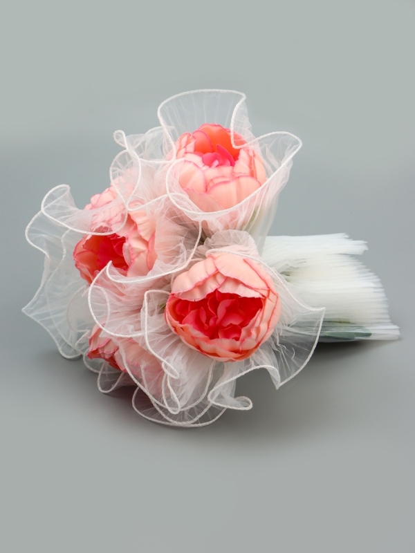 Флористический материал для букетов, белый, 28см*4м