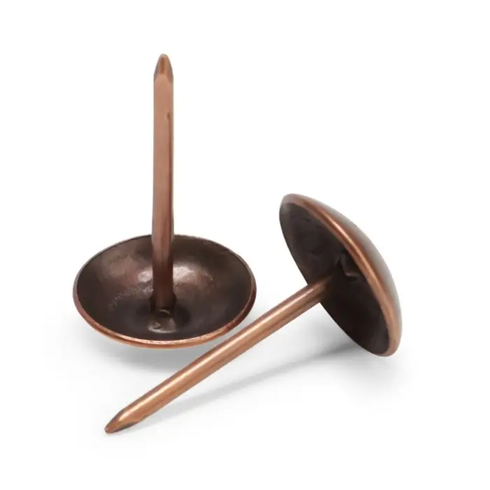 Гвозди ТУНДРА, декоративные, обивочные, 10×18.5 мм, медь, фасовка 50 шт.