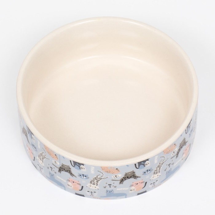 Миска керамическая Миска керамическая "Абстракционизм котов" 300мл, 11,5 х 5 см, бело-голубая