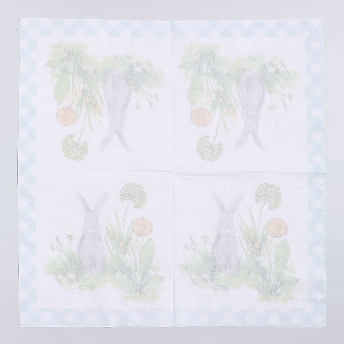 Салфетки бумажные «Серый кролик», 33х33 см, набор 20 шт Салфетки бумажные «Серый кролик», 33х33 см, набор 20 шт