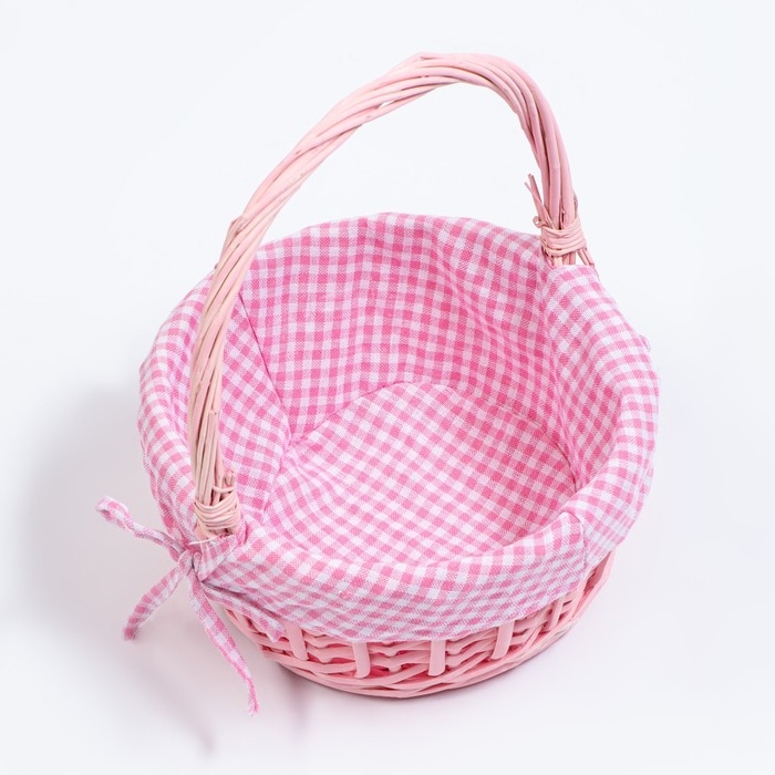 Корзина плетеная, 22 х 22 х 11 х 27 см, розовая Корзина плетеная, 22 х 22 х 11 х 27 см, розовая