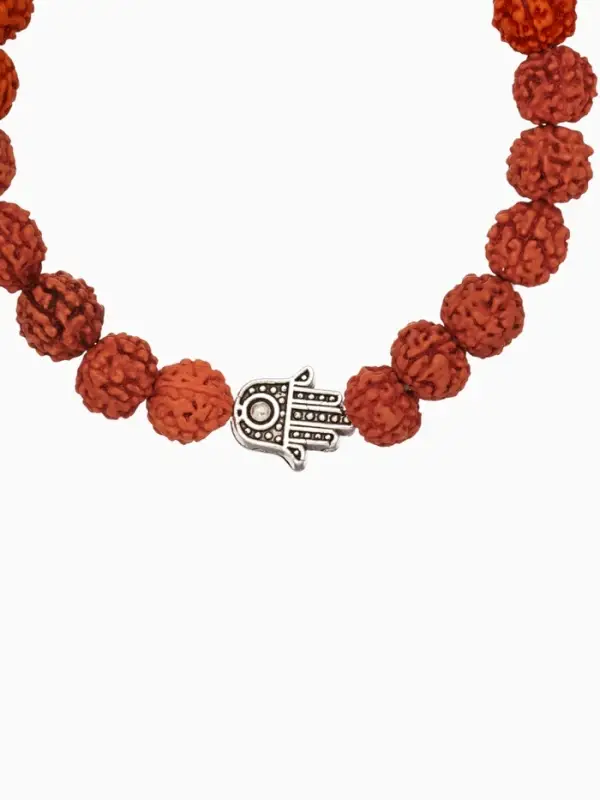 Браслет  Браслет "Хамса" рудракша, длина 18 см