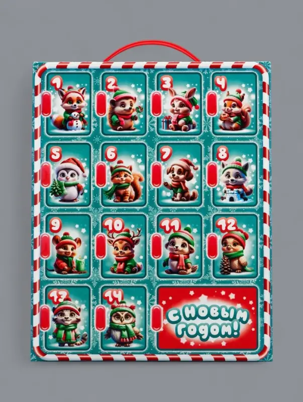 Подарочная коробка новогодняя Лесная братва 24,2х3,2х30,2 см