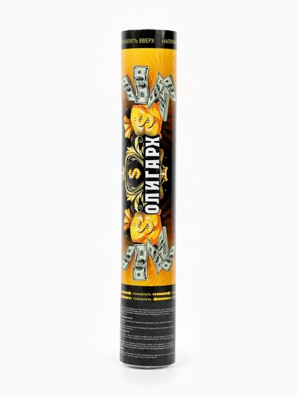 Хлопушка пневматическая, 30 см, &laquo;Олигарх&raquo;, доллар, бумага