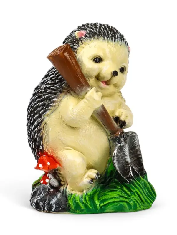 Садовая фигура из полистоуна &laquo;Ёж с лопатой&raquo;, 31&times;22&times;22 см