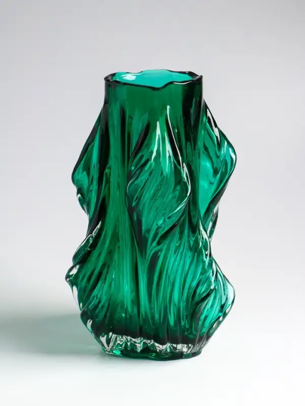 Ваза настольная стекло "Греверли" 27х10 см, зелёный