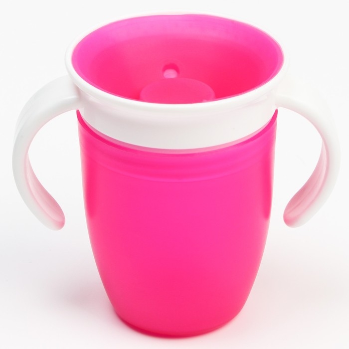 Поильник - непроливайка детский тренировочный «360°», 240 мл., с ручками, цвет бирюзовый