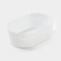 Корзинка для хлеба и фруктов IDEA &laquo;Ажур&raquo;, пластик, 14&times;22&times;8 см, белая