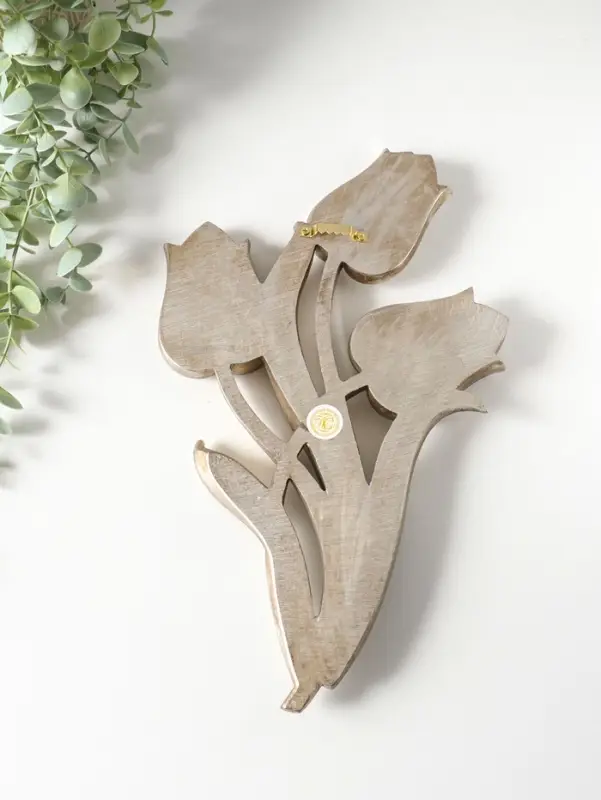 Панно настенное полистоун &laquo;Зеркальные тюльпаны&raquo;, под серебро с позолотой, 22&times;3&times;35 см