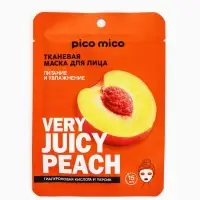 Маска для лица тканевая с гиалуроновой кислотой Very juicy peach, питание и увлажнение, PICO MICO