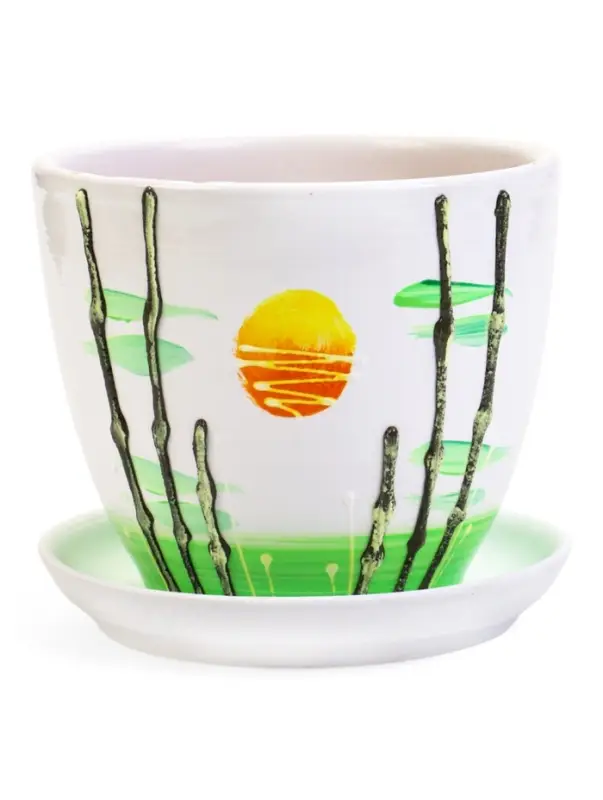 Горшок цветочный поддоном 1 л, керамика, Азия (М) Горшок цветочный поддоном 1 л, керамика, Азия (М)