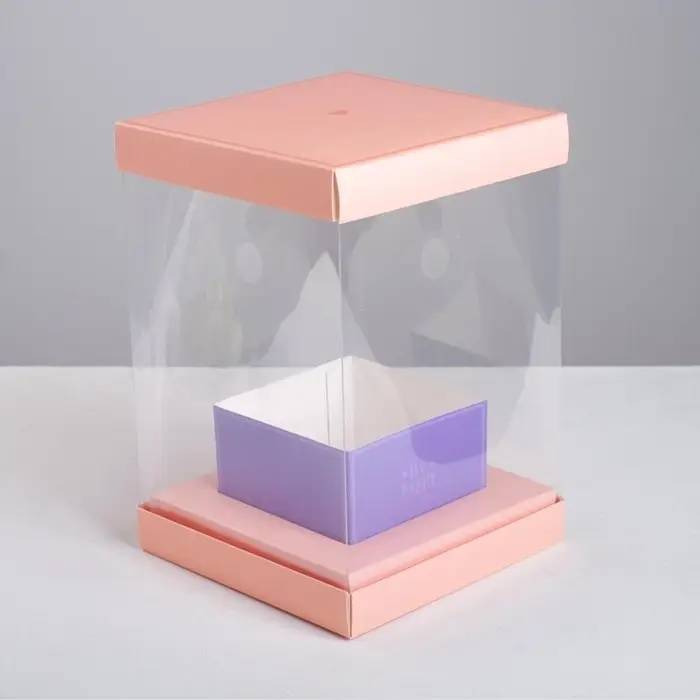 Коробка подарочная для цветов с вазой и PVC окнами складная, упаковка, «С Любовью», 16 х 23 х 16 см