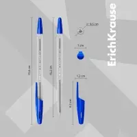 Набор ручек шариковых 4 штуки ErichKrause R-301, узел 1.0 мм, чернила синие, длина линии письма 2000 метров, европодвес