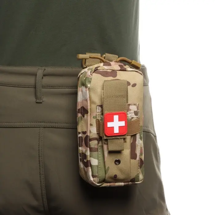 Аптечка тактическая-подсумок, камуфляж мультикам, 11&times;20 см, бежевая