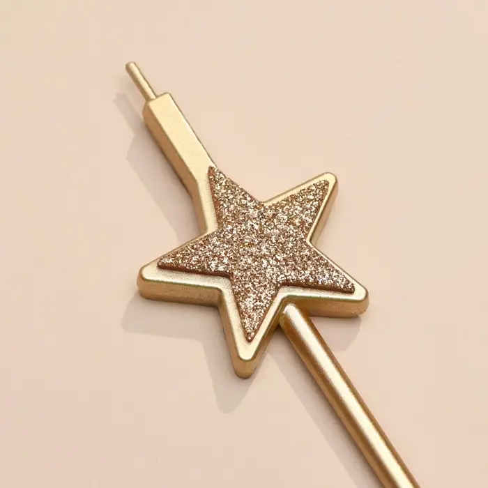 Свечи для торта 4 шт. &laquo;Блестящие звезды&raquo;, шампань