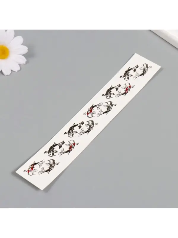 Переводная тату на тело чёрно-красная «Браслет. Рыбы Кои», 20×3 см Переводная тату на тело чёрно-красная «Браслет. Рыбы Кои», 20×3 см