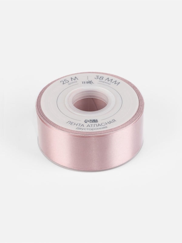 Лента атласная двухсторонняя №164 38мм*25±1м пудровый TR Лента атласная двухсторонняя №164 38мм*25±1м пудровый TR